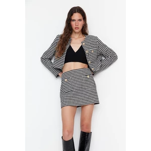 Trendyol Limited Edition Black Crowbar Patterned Skirt