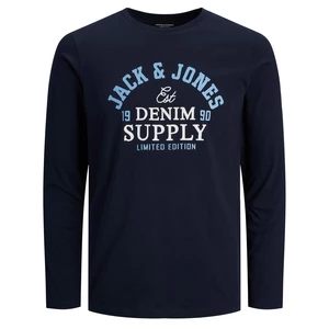 Jack&Jones Pánske tričko JJELOGO Regular Fit 12210821 Dark Navy S
