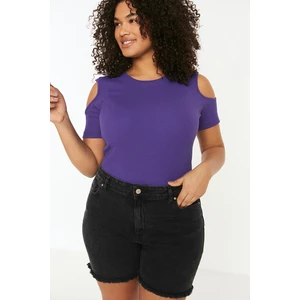 Trendyol Curve Plus Size Blouse - Purple - Slim fit