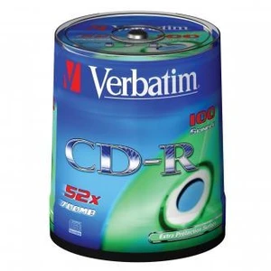 Verbatim CD-R, 43411, Extra Protection, 100-pack, 700MB, 52x, 80min., 12cm, bez možnosti potisku, spindle, pro archivaci dat