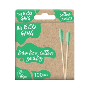 The Eco Gang Bamboo Cotton Swabs vatové tyčinky barva Green 100 ks