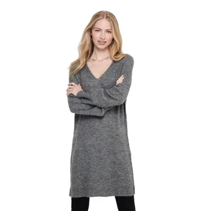 Jacqueline de Yong Dámské šaty JDYELANORA Relaxed Fit 15207844 Dark Grey Melange M