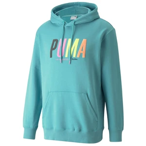 Bavlnená mikina Puma 533621 pánska, tyrkysová farba, s nášivkou