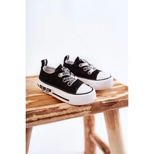 Kids fabric sneakers BIG STAR KK374049 Black and white