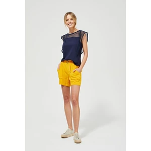 Shorts with puffed waist - yellow