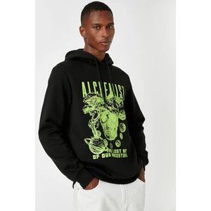 Koton Printed Hooded Sweatshirt