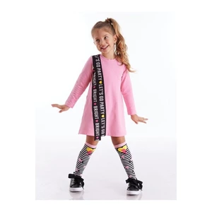 Mushi Lets Go Thick Pink Girls' Dress + Below the Knee Socks.