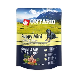 Ontario Puppy Mini Lamb & Rice 0,75kg