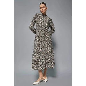 DEFACTO Shirt Collar Ayrobin Maxi Long Sleeve Dress