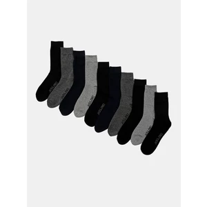 Sada pěti párů ponožek v černé a šedé barvě Jack & Jones Jens