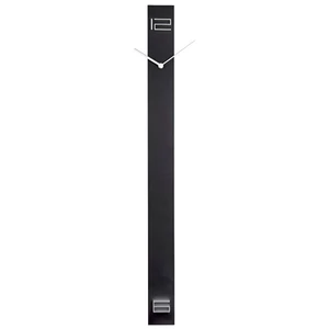 Čierne drevené nástenné hodiny Karlsson Discreet Long, 7,7 x 90 cm