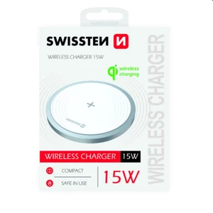 Swissten nabíječka pro mobil bezdrátová nabíječka 15W, bílá