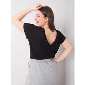 Black plus size cotton t-shirt
