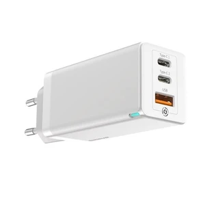 Nabíjačka do siete Baseus GaN 1x USB, 2x USB-C, 65W (CCGAN-B02) biela cestovná nabíjačka • výkon 65 W • 1× USB • 2× USB-C • podpora rýchlonabíjania •