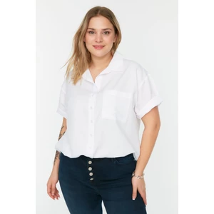 Trendyol Curve White Pocket Detailed Woven Shirt