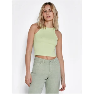 Light Green Ribbed Cropped Tank Top Noisy May Ribella - Women