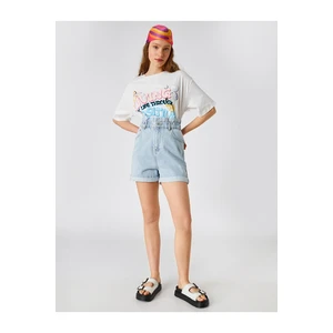 Koton Denim Shorts High Waist With Pocket