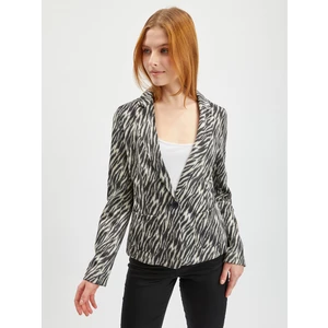 Orsay White-black lady patterned jacket in suede finish - Ladies