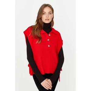 Trendyol Red Stand-Up Collar Knitwear Sweater