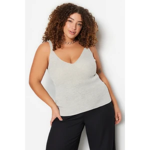 Trendyol Curve Gray Straps Thin Knitwear Glittery Blouse