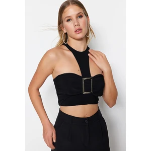 Trendyol Black Crop and Knitted Bustier with Accessories