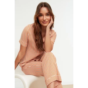 Trendyol Tile Striped Woven Pajama Set