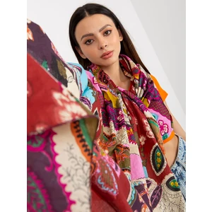 Women's scarf with print with application