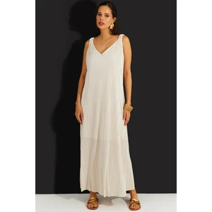 Cool & Sexy Women's Vanilla Pleats Lined Midi Dress