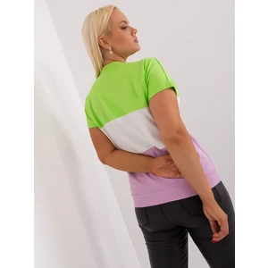 Light green and light purple blouse plus size