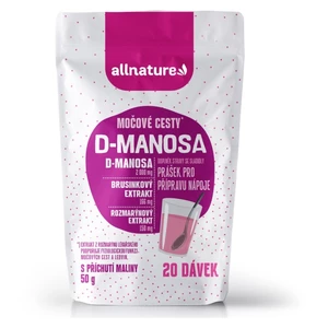 Allnature D-Manosa s brusinkovým extraktem - příchuť malina 50 g