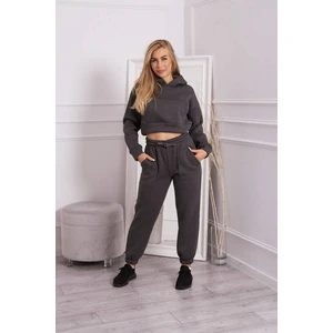 Insulated set with a short graphite sweatshirt