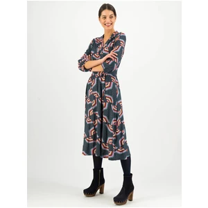 Blutsgeschwister Red-blue patterned midish with three-quarter sleeve Blutsgesc - Women