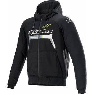 Alpinestars Chrome Ignition Hoodie Black/Yellow Fluorescent L Giacca in tessuto