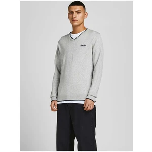Světle šedý lehký svetr Jack & Jones Tons - Pánské