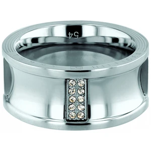 Tommy Hilfiger Luxusné oceľový prsteň s kryštálmi TH2780034 58 mm