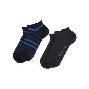 Sada 2 párů pánských nízkých ponožek TOMMY HILFIGER - 382000001 Dark Navy 322