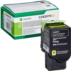 Lexmark C242XY0, yellow, 3500 str., return, extra high capacity, originálny toner