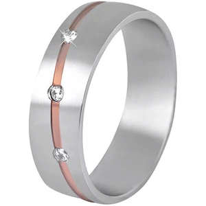 Beneto Dámský bicolor snubní prsten z oceli SPD07 54 mm