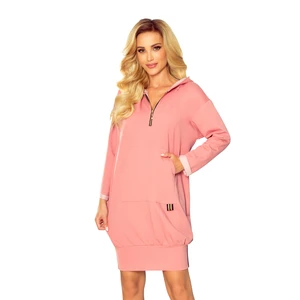 330-1 Kangaroo sweatshirt with hood and pockets - dark DIRTY PINK