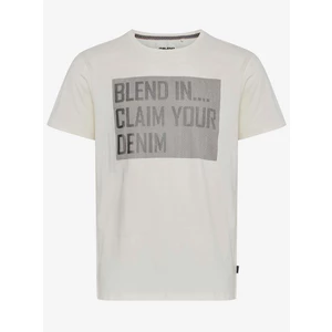 Bílé tričko s potiskem Blend - Pánské