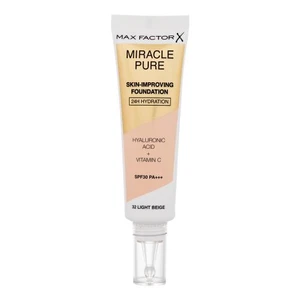 Max Factor Miracle Pure Skin dlhotrvajúci make-up SPF 30 odtieň 32 Light Beige 30 ml