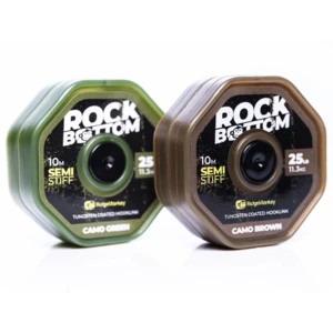 Ridgemonkey návazcová šňůrka rock bottom tungstenem potažená soft coated 10 m  25 lb - nos-nosnost 11,3 kg / barva hnědá