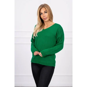 Sweater with V neckline green