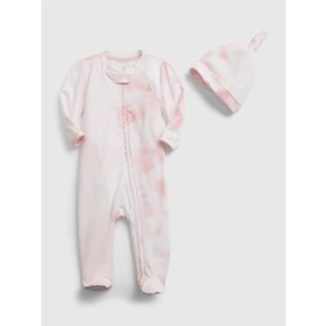 Růžový holčičí baby overal 100% organic cotton first favorite tie-dye one-piece GAP