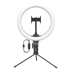 Svetlo Baseus kruhové světlo pro natáčení, se stojanem (CRZB10-A01) čierne kruhové LED svetlo na selfie • veľkosť 10" • 3 teploty svetla • flexibilný