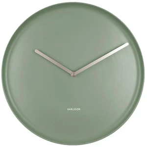 KARLSSON Nástěnné hodiny Plate – zelená