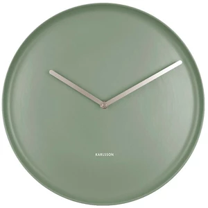 KARLSSON Nástenné hodiny Plate – zelená