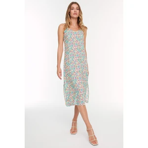 Trendyol Ecru Patterned Strap Dress
