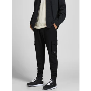 Černé tepláky Jack & Jones Gordon - Pánské