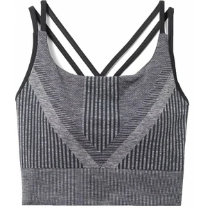 Smartwool Women's Intraknit Strappy Bra Black Heather L Bežecká podprsenka